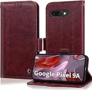 Oduio for Google Pixel 9A Wallet Case Leather Flip Folio Case with Card Holder Kickstand Shockproof Magnetic Protective Phone Cover for Men Women Pixel 9A RFID Wallet Cases 6.3 inch Wine Red