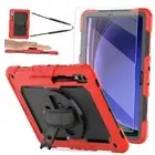 Case for Samsung Galaxy Tab S9 Plus 12.4" 2023 with Tempered Glass Screen Red