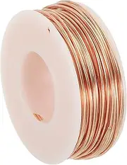 uxcell 59.05 Feet Solid Bare Copper Wire,18 Gauge 99.9% Pure Copper Wire 1.02mm Soft Beading Wire Metal Plant Stem Ties for Jewelry Craft (18m)