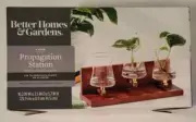BHG 4pc Plant Propagation Station Clear Vases Wood Stand Better Homes & Gardens