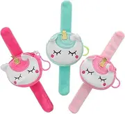 CORHAD 3Pcs Unicorn Snap Bracelets Pack Cartoon Unicorn Coin Purse Slap Bands for Soft Skin Friendly Wristbands for Parties and Everyday Use