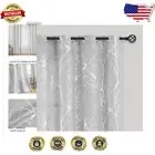 Light Filtering Linen Semi-Sheer Curtains - Grommet Top, 2 Panel Set, 50”x84”