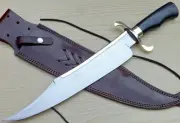 Custom Handmade High Carbon Steel Bob Loveless Bowie Knife with Leather Sheath