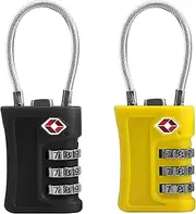 UP Security Luggage Locks TSA Approved 2 Pack, Small Padlock Combination, TSA Locks for Luggage, Travel Combo Padlock with Code, for Suitcase, Backpack Zipper, Locker, Gun Case (Black+Yellow)