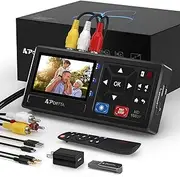 Portta VHS to Digital Converter with 128GB USB3.0 Flash Drive, Video to Digital Recorder Compatible with VHS, VCR, DVR, DVD, Hi8, Mini DV Players, Camcorder (VHS/Tapes/DVD Player Not Included)