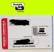 Straight Talk SIM card•Verizon Samsung Galaxy S5 S6 S7 Edge S8 S8+ S9 Plus Note
