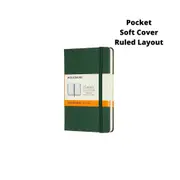 Moleskine Classic Pocket Hard Cover Notebook Ruled - Myrtle Green