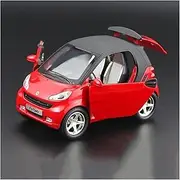 Scale Finished Model Car 1:32 Scale for Benz Smart Mini GT Alloy Diecast Car Model Exquisite Sound Light Collection Car Display Die-cast Vehicle(Red)