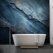 Cool Wallpapers Abstract Marble Blue Wallpaper Wall Mural Wall Covering Sticker Peel and Stick Removable PVC/Vinyl Material Self Adhesive/Adhesive Required Wal