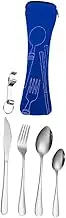 OKUMEYR Hotel Grade Stainless Steel Cutlery Set 5pcs Dinnerware Fork Spoon Knife for Family Party Buffet Restaurant Camping
