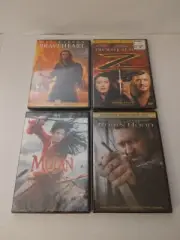 4 Sword & Bows Heroes DVDS: Robin Hood/Braveheart/Mulan/ The Mask Of Zorro