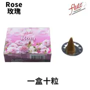flute Natural Handmade India Incense Cone- ROSE ? 10 pieces Fixed Size