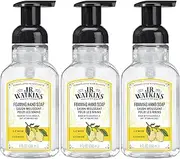 J.R. Watkins Foaming Hand Soap, Lemon, 3 Pack, Scented Foam Handsoap For Bathroom or Kitchen, USA Made And Cruelty Free, 9 Fl Oz
