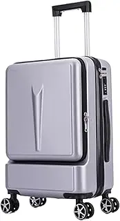 [KYUSAR] Carry On Luggages Suitcase Front Opening Luggage Suitcase ABS+PC Spinner Trolley with Pocket Compartmnet Luggage Suitcases (Color : C, Size : 24in)