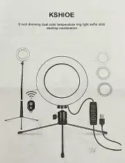 NEW 6-inch Selfie Ring Light With Tripod Monopod Stand