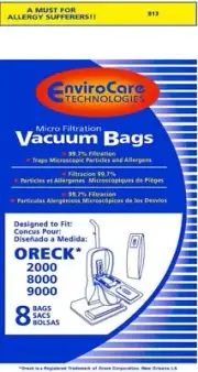 8PK, ORECK UPRIGHT-MICRO PAPER BAGS 813