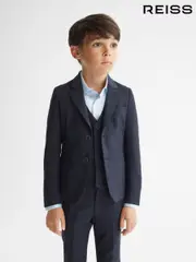 Reiss Navy Hope 9-12 yrs Modern Fit Mixer Blazer (T54331) | $220