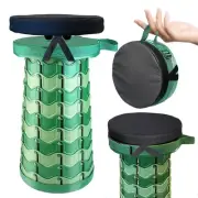 Portable Collapsible Stool Set - Sturdy Round Telescoping Stool + Thick Seat ...