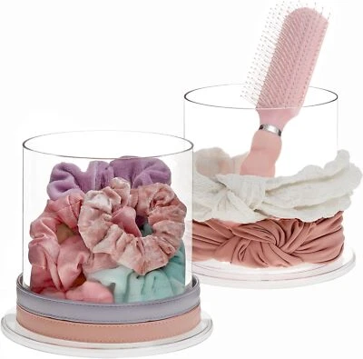 STORi Bella 2-Pack Headband and Scrunchie Holder | Clear Plastic