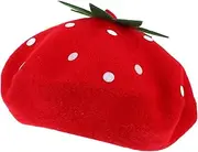 [Baluue] Fashionable Strawberry Beret Soft Woolen Boys and Girls Hat for Parties and Travel