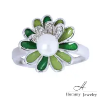 在飛比找momo購物網優惠-【幸福珠寶】琺瑯珍珠戒指(琺瑯珍珠戒指)