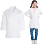 Kids Doctors White Lab Coat, Children Unisex Scientist Doctor Costumes, 3/4 Leng