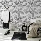Gray birds Animals removable Wallpaper Decor mural Self Adhesive Peel & Stick