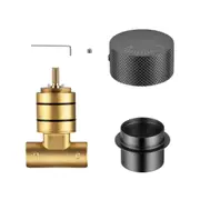 Aquaperla Progressive Gun Metal Grey Solid Brass Round Wall Mixer with In-Wall Body Handle