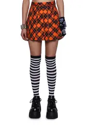 [Trickz N' Treatz] Haunted To Meet U Plaid Mini Skirt