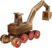 KOMBIUDA 1Pc Wooden Excavator Model Art Craft Decor for Home and Office Exquisite Wooden Adornment with Fine Workmanship Present for Adults for Bedroom and Living