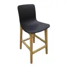 New Kitchen Bench Cafe Pub Bar Stool Sally Natural Timber Frame Black Barstool