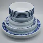 NEW Corelle Cobalt Blue 24-Pc Dinner Set Dinner-Salad- B & B Plates Ceral Bowls