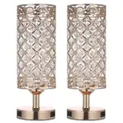 Tomshine Dual USB Crystal Table Lamp Galvanized Gold Plated EU Plug For Two