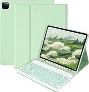Color Keyboard for Galaxy Tab S6 Lite (2022/2020) Model SM-P610/P615 Keyboard Case Cute Detachable Removable Wireless Bluetooth Keyboard Cover, MintGreen