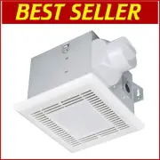Compact Ceiling-Mounted Bathroom Exhaust Fan with Integrated LED Light