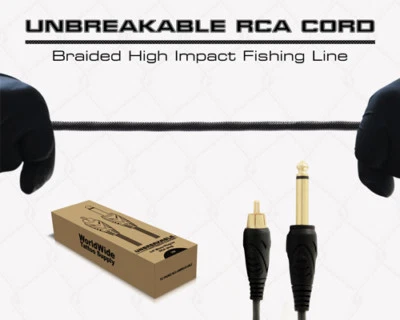 Unbreakable RCA Cord 6.5 Feet Plug Connection for Tattoo Power Supply Machine