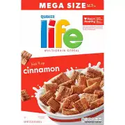 Quaker Life Cereal, Cinnamon, Mega Size, 32.5 Oz