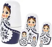Homoyoyo DIY Boys and Kit Russian Matryoshka Dolls Wooden Ornament Making for Children 5 Piece Set