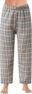 [Generic] Casual Pants for Women - High Waist Plaid Pajama Pants for Work and Homewear - Soft, Loose Sleepwear for Tall Women