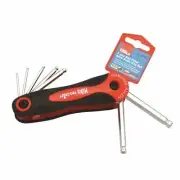 7pc Ball Hex Key Set ball End Point Foldable Allen / Alan Keys UK Seller