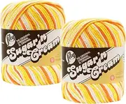 [Lily] Bulk Buy: Sugar 'n Cream 100% Cotton Yarn (2-Packs) ~ Ombres, Scents, Stripes, Twists ~ 3 oz. Super Size Skeins (Creamsicle SS #19605)2