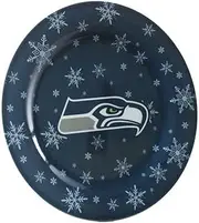 FOCO NFL unisex Snowflake Plastic Plate - 4 Pack