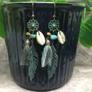 3” Bronze-tone Earring Set Bohemian Retro Drop Dangle Hook New Free Ship 7091