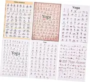 VICASKY 6pcs Yoga Poses Poster Decorative Body Workout Canvas Art for Home Fitness Living for Motivating Exercise and Meditation Spaces