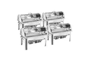 SOGA 4X 9L Stainless Steel Full Size Roll Top Chafing Dish Food Warmer