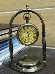 Victoria London Brass Antique Hanging Watch -Clock Brass Compass Pendulum