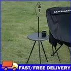Portable Foldable Table with Lamp Stand Adjustable for Camping BBQ Picnics