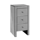 Artiss Mirrored Bedside Table Drawers Crystal Chest Nightstand Glass Grey/Silver