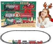 Electric Train Set,Toy Train Set for Under Christmas Tree with Light and Sound - Electric Locomotive, Cargo Car Railway Tracks for Boys and Girls