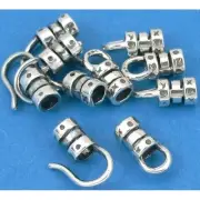 Sterling Silver Crimp Fancy Hook & Eye Cord Ends 3mm